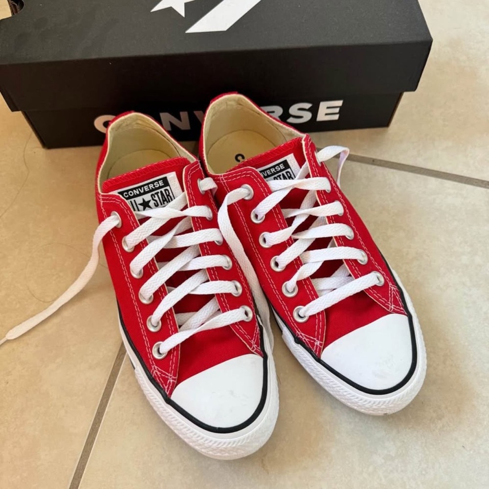Converse Red Canvas Sneakers
